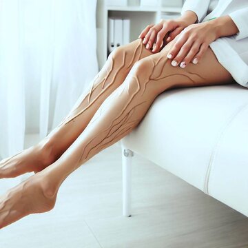 Leg veins, phlebologist treatment clinic Generative AI
