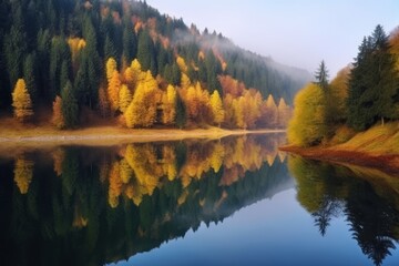 Fototapeta premium Autumn landscape in the mountains. Generative ai