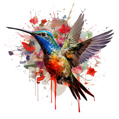 Beautiful Colorful Hummingbird Bird - 610651760
