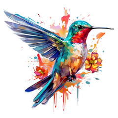 Beautiful Colorful Hummingbird Bird - 610652182