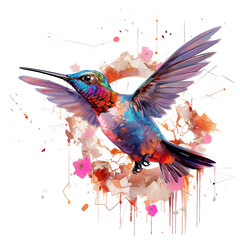 Beautiful Colorful Hummingbird Bird - 610652189