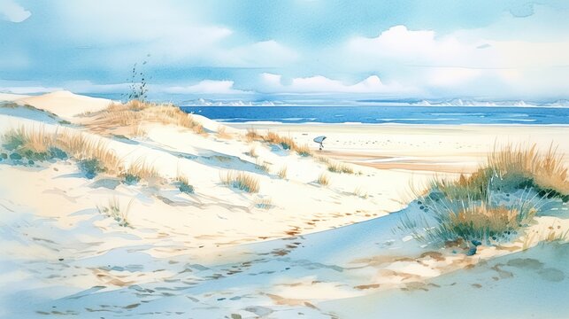 Pastel colors light watercolors of a sunny day