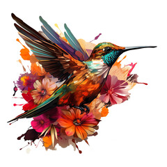 Beautiful Colorful Hummingbird Bird - 610652313