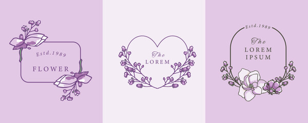 lavender and magnolia design with curve line and heart shape