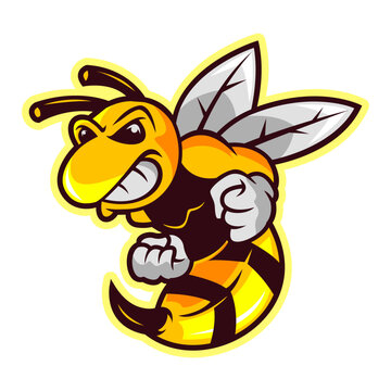 hornet fighter angry cartoon mascot