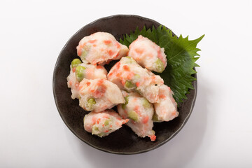 枝豆と紅しょうがのすり身