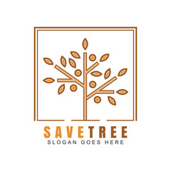 Creative luxury tree Logo Design Template.