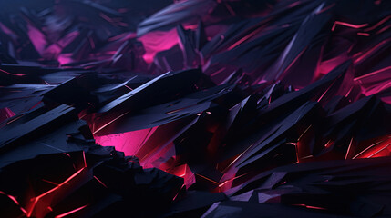 Abstract background with a crushing dark minimalist neon section