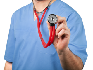 Nurse Using a Stethoscope