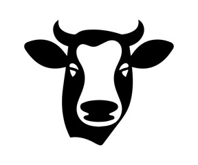 Cow Silhouette icon,Cattle Head Vector Illustration.Cattle logo template in trendy style