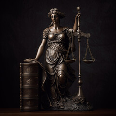 Gavel of justice and house model. Real estate laws and taxes concept. Background with selective focus. AI generated