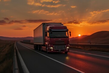 Obraz na płótnie Canvas truck on the road - Illustration created with generative ai
