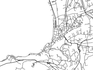Vector road map of the city of  Castellammare di Stabia in the Italy on a white background.