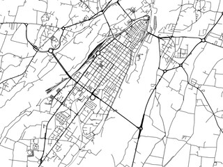 Obraz premium Vector road map of the city of Cuneo in the Italy on a white background.
