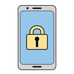 セキュリティに守られるスマホのイラスト素材
