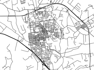 Vector road map of the city of  Bagheria in the Italy on a white background.