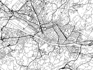 Vector road map of the city of  Firenze in the Italy on a white background.