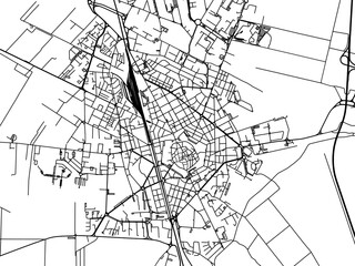 Vector road map of the city of  Grosseto in the Italy on a white background.