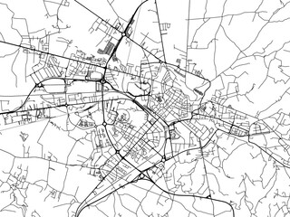 Vector road map of the city of  Arezzo in the Italy on a white background.