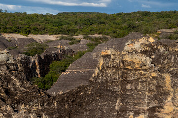 different dark rock in the hinterland