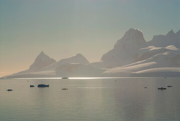 Antarctic mountains landscape , Near Port Lacroix, Antartica.