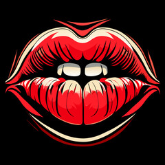stylized red lips
