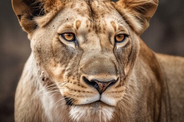Fototapeta premium Close up portrait of a lion. Generative AI.