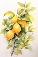 An illustration of a tree covered in lemons.