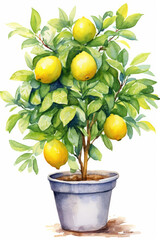 An illustration of a tree covered in lemons.