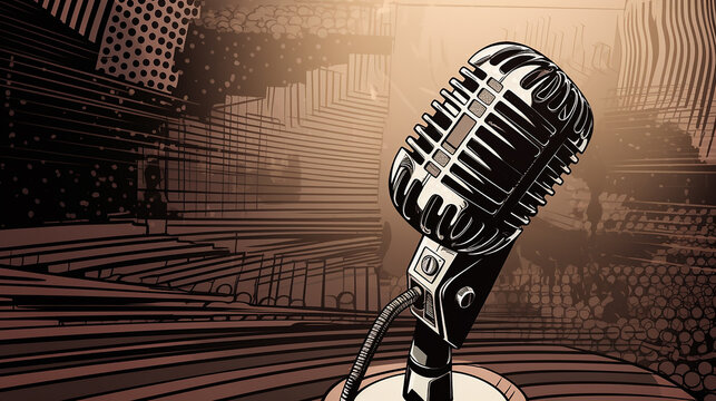microfone vintage de musica 
