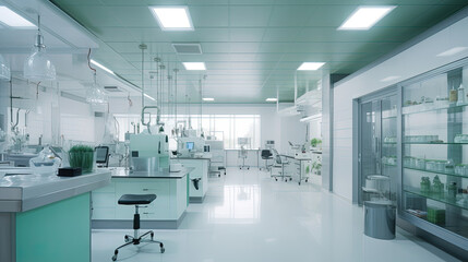 Clean and modern pharmaceutical lab