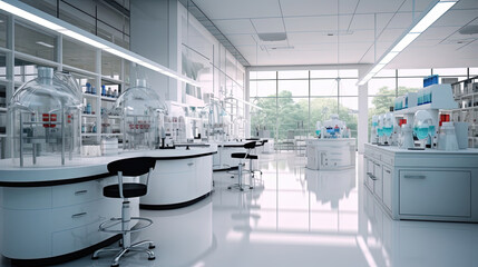 Clean and modern pharmaceutical lab