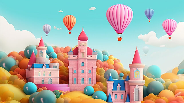 fundo cen&aacute;rio castelo de princesas 