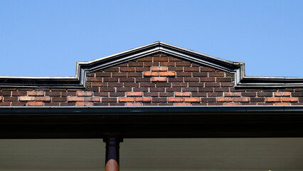 An old red brick house gable