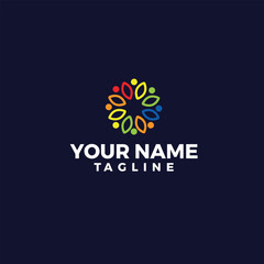 Fototapeta premium Modern simple and clean logo design for a organization, group, corporation, and helping others 