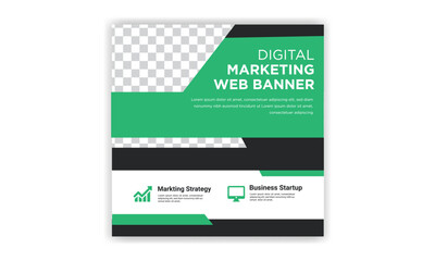Digital Marketing social media post template. Social media post design, Web banner design.  Instagram post template.