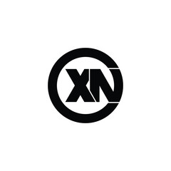 Letter XN circle logo design vector