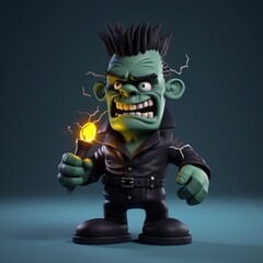 Playful Frankenstein Cartoon Character with a Twist