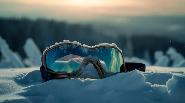 &oacute;culos de esquiar na neve 