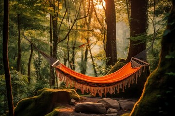 Forest Haven: Relaxing in a Hammock, Generated Ai