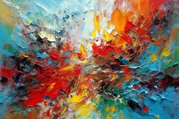 multicolored abstract background oil or acrylic painting. generated ai