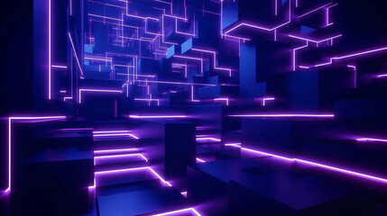 abstract 3d background with neon lights
