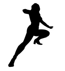 silhouette of a person woman in superhero pose