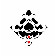 Abstract poker club logo design. Unique and unusual concept logo.