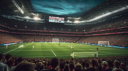 Fototapeta na wymiar Internet live streaming of a soccer match Generative AI