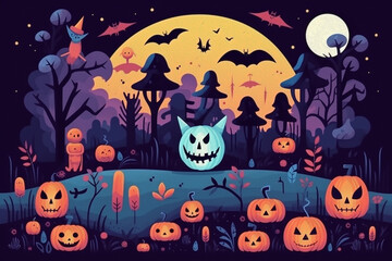 Halloween Background Genarative AI