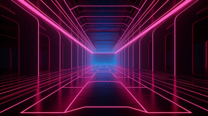 abstract 3d background with neon lights