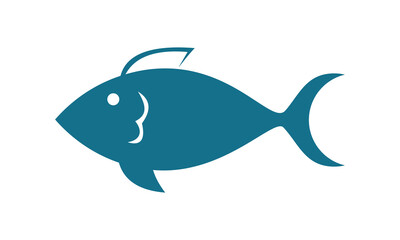 blue fish vector icon logo