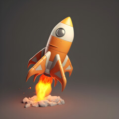 
3D rocket in space Business startup and business growth concept, created with Generative AI technology
