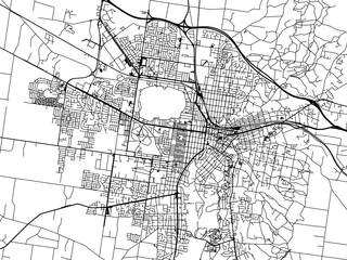 Vector road map of the city of  Ballarat in the Australia on a white background.